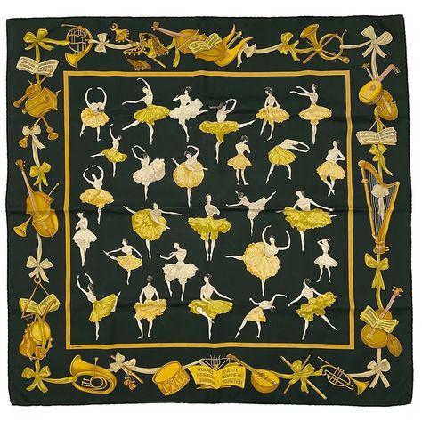 Hermes Scarf Stole Silk Carre 90 Ballerina Dance Women Green Y1265 | eBay Hermes Scarf Pattern, Scarf Hermes, Dance Crafts, Dance Women, Fine Wrinkles, France Colors, Ballerina Dancing, Authentic Designer Handbags, Hermes Box