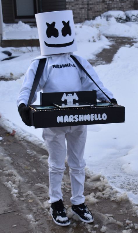 Marshmello Costume, Dyi Costume, Dj Marshmello, Box Costumes, Book Week, Halloween Costumes For Kids, Diy Costumes, Kids Costumes, Fortnite