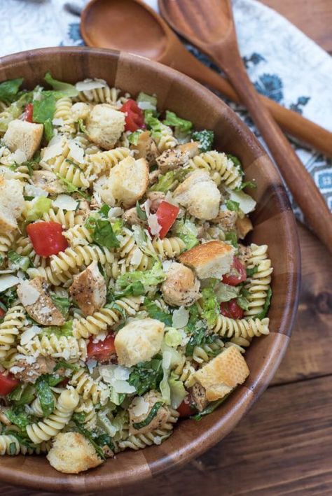 Snacks To Have On Hand, Asian Pasta Salads, Macaroni Salad Ingredients, Asian Pasta, Chicken Caesar Pasta, Beach Snacks, Caesar Pasta Salad, Caesar Pasta, Chicken Caesar Pasta Salad