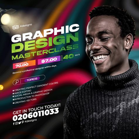 Masterclass Flyer Design, Masterclass Poster Design, Masterclass Flyer, Modern Graphic Design Trends, Church Background, Colour Blending, Mad Design, Flyer Inspiration, Course Design