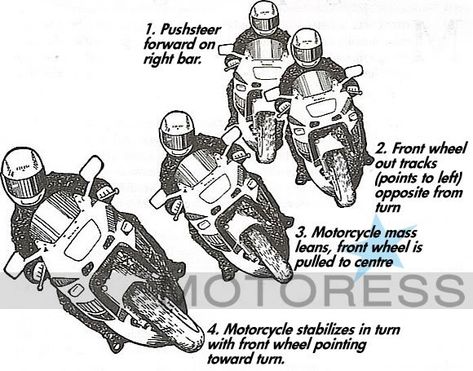 Push Steering a Motorcycle - Must Have Skill - MOTORESS Bike Riding Tips, Beginner Motorcycle, Woman Motorcycle, Motorcycle Mechanic, Science Centre, Bike Bmw, Motorcycle Tips, Motorcycle Safety, Motorcycle Travel