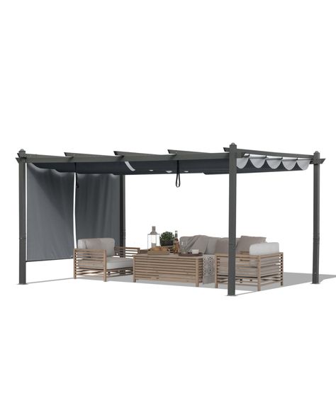 Pergola retractable shade