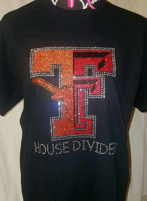 Longhorn Texas Tech House Divided shirt House Divided Football Shirts, House Divided Shirt, Divided Bathroom, Shirt Ideas Women, Texas Tech Shirts, House Divided Football, Shirts Vinyl, Fun Shirts, University Shirt