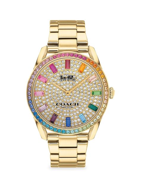 Rainbow Crystal Bracelet, Coach Fashion, Coach Watch, Rainbow Crystal, Jewelry Lookbook, Color Crystal, Preston, Crystal Bracelets, Bracelet Designs