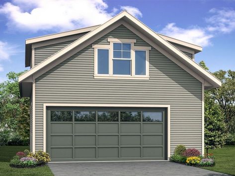 Garage Plan with Flex Space, 051G-0108 2 Car Garage Apartment, Guest Studio, Cabin Garage, Garage Plans With Loft, 2 Car Garage Plans, Garage Designs, Garage Apartment Plan, Plan Garage, Recreation Room