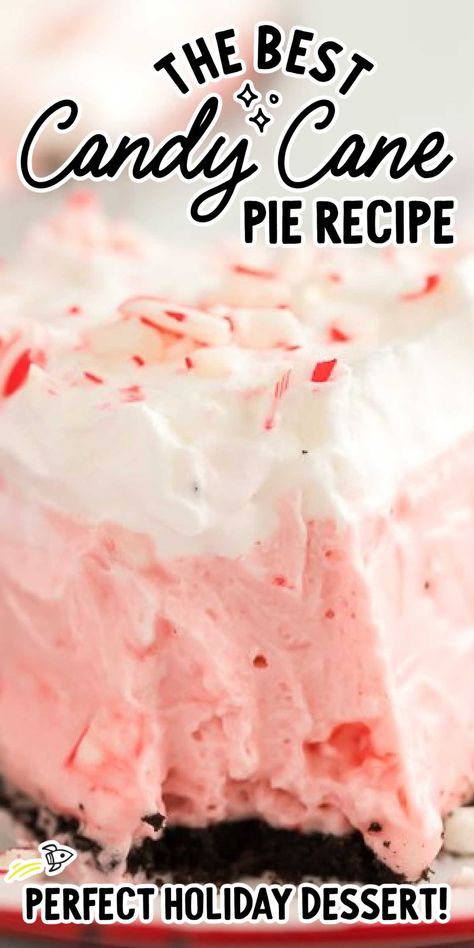 Peppermint Pie Recipe Holidays, Recipes With Candy Canes, Candy Cane Pie Recipe, Candy Cane Cake Recipe, Peppermint Pie Recipe, Baking Drawer, Peppermint Pie, Candy Cane Pie, Christmas Pie Recipes