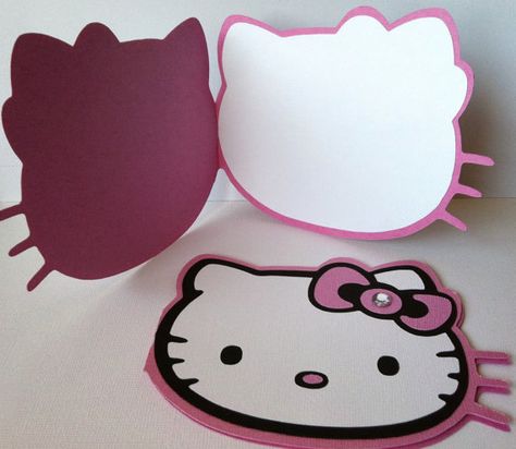 Hello Kitty Invitations or Thank You Notes by CreativePartyPapers, $25.00 Hello Kitty Invitation Card, Hello Kitty Birthday Invitations, Hello Kitty Invitations, تزيين دفاتر, Hello Kitty Theme Party, Diy Hello Kitty, Hello Kitty Gifts, Anniversaire Diy, Hello Kitty Birthday Party