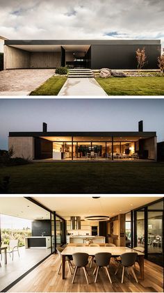 Modern Houses Architecture, Wood House Exterior, Flat House Design, Modern Glass House, Casa Country, Prefabricated Houses, Concrete House, Modern Architecture House, Architect House