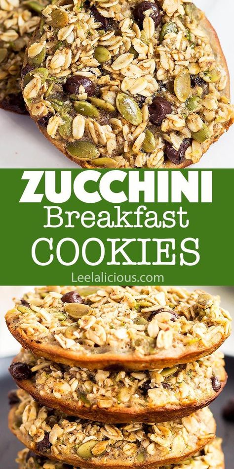 Zucchini Breakfast Recipes, Zucchini Breakfast Cookies, Zucchini Breakfast, Zucchini Cookies, Breakfast Cookie, Oatmeal Breakfast Cookies, Grated Zucchini, Breakfast Cookie Recipe, Simple Cookie