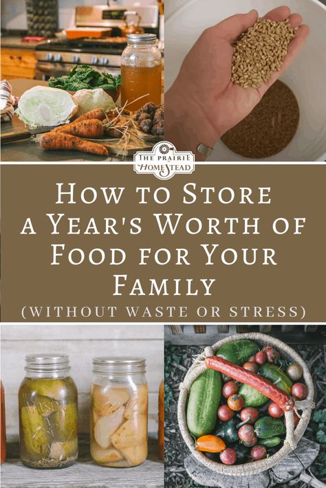 Food For A Year Family Of 4, How To Grow A Years Worth Of Food, Home Steading Recipes, How Much Food To Store For A Year, Growing A Years Worth Of Food, Apartment Farming, Homesteading Cooking, Food Preservation And Storage, Homestead 101