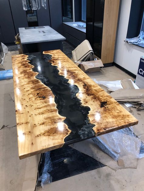 Live Edge Bar Top, Unique Table Design, Dining Table Epoxy, Resin Dining Table, Wood Resin Table, Epoxy Wood Table, Epoxy Table Top, Table Live Edge, Table Epoxy