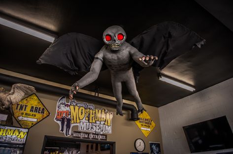 Welcome to our new virtual Mothman Museum and merchandise site.  Now you can scope out "The World's Only Mothman Museum", and shop from the largest collection of... Mothman Museum, Moth Man, The Mothman, Native American Chief, Moth Art, Point Pleasant, Museum Displays, Museum Store, States In America