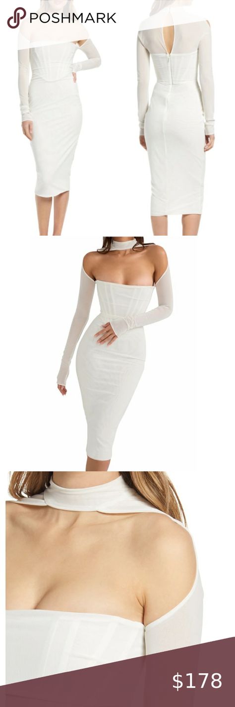 House of CB Milarose Long Sleeve Corset Midi Dress Ivory Size L+ US 10/12 NWT Long Sleeve Corset, Corset Midi Dress, House Of Cb Dresses, House Of Cb, Midi Dress, Nordstrom, Dress Es, Dresses Skirts, Plus Size