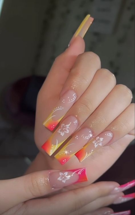 Summer Nails Long Acrylic, Nails For Spring Break 2024, Vacation Nails Dominican Republic, Dominican Republic Nails Ideas, Puerto Rico Vacation Nails, Vacation Nails Mexico, Baddie Vacation Nails, Nails For Jamaica, Spring Baddie Nails