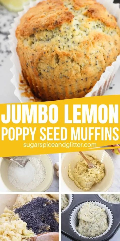 Jumbo Lemon Muffins, Lemon And Poppyseed Muffins, Easy Jumbo Muffin Recipes, Jumbo Lemon Poppyseed Muffins, Best Lemon Poppyseed Muffins, Jumbo Muffin Recipes Healthy, Giant Muffins Recipe, Jumbo Muffins Recipes, Healthy Lemon Poppyseed Muffins