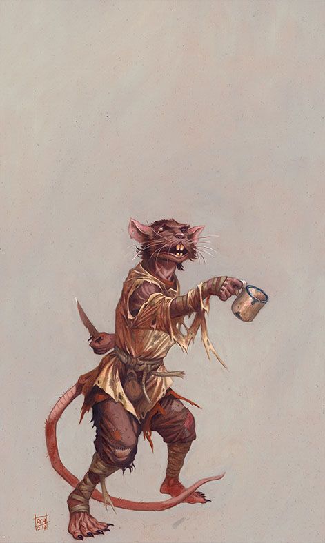 Ratfolk Alchemist, Possum Dnd Character, Rat People Fantasy Art, Rat Warrior Art, Rat Monster Fantasy Art, Board Illustration, Illustration Board, Rat Man, Heroic Fantasy