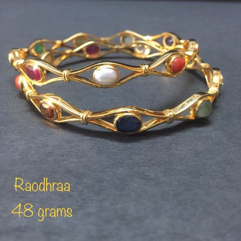 Navaratna Bangles Gold, Navarathna Bangle, Navratna Bangles, Navaratna Bangles, Navaratan Jewellery, Navratan Jewellery, Navaratna Jewellery, Beads Bangles, Ornaments Making