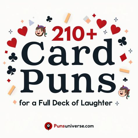 Looking to deal out some giggles? 🎴 Our "210+ Card Puns for a Full Deck of Laughter" has you covered! From ace-mazing quips to royal laughs, you’ll be the joker of any gathering. Perfect for card games or just a pun-derful pick-me-up! Get ready to shuffle your way to smiles! 😂 #puns #cardgames #laughter #humor #funny #wordplay #jokes #entertainment Card Game Quotes, Bunny Puns, Card Puns, Birthday Card Puns, Game Of Love, Game Quotes, Modern Card, Card Tricks, Classic Card