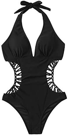 SweatyRocks Women's Deep V Neck Cutout High Waisted Halter Monokini One Piece Swimsuit Check more at https://www.digitalcontentinsider.com/sweatyrocks-womens-deep-v-neck-cutout-high-waisted-halter-monokini-one-piece-swimsuit/ African Swimwear, Trendy Swimsuits, Swimsuits Outfits, Classy Dress Outfits, Costume Intero, Cute Swimsuits, Pretty Lingerie, Girly Fashion, Swimwear Fashion