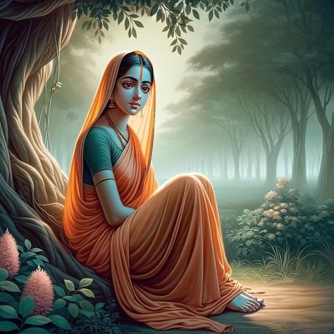 Ashok Vatika, Goddess Sita, Mahadev Parvati, Heaven Art, Hindu Goddess, Business Card Maker, Poster Maker, Card Banner, God Illustrations