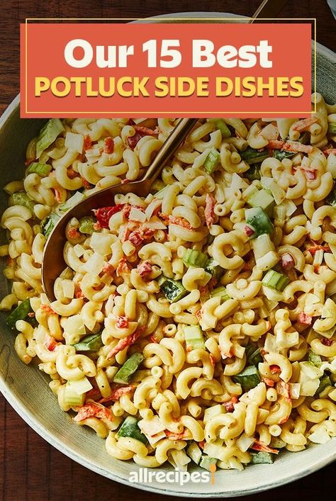 If you're in charge of the side dish at the next potluck, then your family and friends are in for a treat! Shareable Side Dish, Potluck Sides Easy, Award Winning Side Dishes, Easy Potluck Side Dishes Simple, Easy Pot Luck Side Dish, Unusual Side Dishes, Hot Pasta Side Dishes, Pot Lock Side Dish, Best Potluck Side Dishes