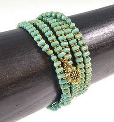 Two-Hole Rulla Wrap Rulla Beads, Wrap Bracelet Tutorial, Bracelet Photo, Bracelet Tutorials, Super Duo Beads, Duo Beads, Super Duo, Basic Jewelry, Wrap Bracelets