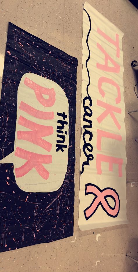 Blue Out Pep Rally, Pink Out Locker Room Decorations, Pink Out Fnl Posters, Pink Out Posters Pep Rally, Posters For School Spirit, Pink Out Ideas Spirit Week, Cheer Signs For Football Posters, School Posters Spirit, Cheer Spirit Signs