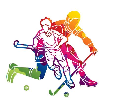 Field Hockey Sport Team Male Players Mix Action Cartoon Graphic Vector Sports Day Clipart, Hockey Clipart, Hockey Drawing, Action Cartoon, Hockey Aesthetic, Hockey Sport, Sports Poster, Sports Day, Field Hockey