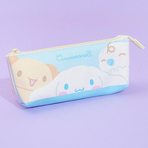 Store your pens and pencils in this kawaii boat-shaped case! It features cute illustrations of Cinnamoroll and Hello Kitty with their friends. This zippered case has dividers so you can easily sort your writing materials! Made from synthetic leather Cinnamoroll Things, Cinnamoroll And Hello Kitty, Saving Account, Chubby Puppies, Writing Materials, Hello Kitty Cinnamoroll, Random Products, Hello Kitty Merchandise, Cat Profile