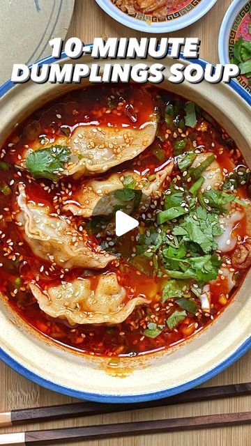 Wanting on Instagram: "If James Bond had just 10 minutes to make a satisfying lunch between missions, it would have to be this quick dumpling soup! 🥟   The broth looks intensely spicy but actually packs just a mild kick. Thanks to Gochugaru, a Korean red chilli powder that lends vibrant colour without overdoing the heat.  With a simple, flavourful broth and some frozen dumplings (I used my homemade ones), this recipe comes together in a flash. 🤤 So why not stir up this effortless dumpling soup?   INGREDIENTS - 5 frozen dumplings - 1 tbsp Gochugaru - 1 tbsp finely chopped garlic - 1 tbsp spring onion - 2 tbsp soy sauce - 1 tsp sugar - 1 tsp stock powder (I used mushroom powder or you can use MSG) - 2-3 tbsp oil for sizzling  FOR GARNISH - Coriander or sprig onion - Crispy fried shallots - Dumpling Soup, Frozen Dumplings, Soup Ingredients, Red Chilli Powder, Dumplings For Soup, Fried Shallots, Mushroom Powder, Chopped Garlic, Red Chilli