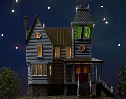 Beetlejuice House 3D model Beetlejuice Model Town, Beetlejuice House Floor Plan, Beetle Juice House, Beetlejuice Room, Horror Dollhouse, Beetlejuice House, Beetlejuice Stuff, Dollhouse Halloween, Clever Halloween