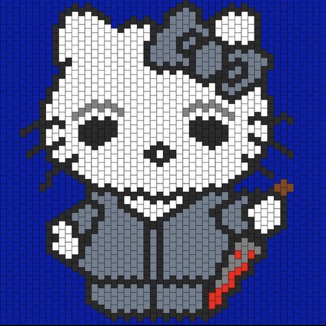 Art Face, Bead Ideas, Fuse Beads, Michael Myers, Perler Beads, Face Art, Pixel Art, Hello Kitty, Kitty