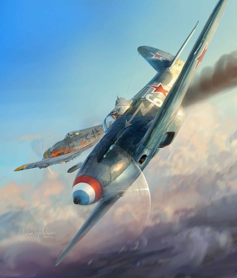 Wwii Fighter Planes, Wwii Fighters, Wwii Plane, Aircraft Art, Ww2 Aircraft, Vintage Aircraft, Aviation Art, Military Art, Fighter Planes