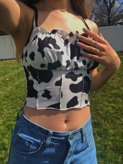 Cow Print Top, Top Outfit, Top Cropped, Top Crop, Cut Shirts, Cow Print, Print Top, Perfect Outfit, Print Tops