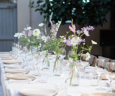 White And Lavender Wedding Decorations, Lilac Bud Vases Wedding, Purple Bud Vase Centerpiece, Lavender Centerpieces Table Decorations, Purple Bud Vases, Lavender Wedding Table, Lavender Wedding Decorations, Bud Vases Wedding, Blue Purple Wedding