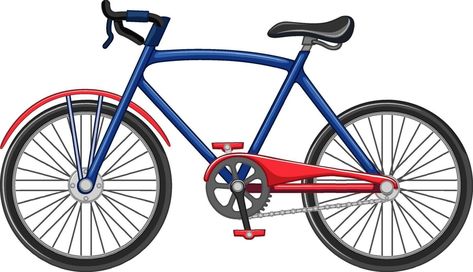 Bicycle cartoon style isolated on white background Bicycle Cartoon, Bike Cartoon, I Want To Ride My Bicycle, Free Graphics, Photoshop Template, Free Vector Graphics, Cartoon Style, Photoshop Actions, Vector Photo