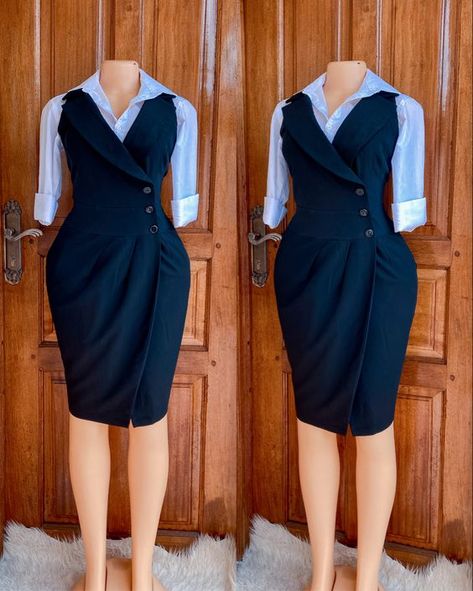 Jacket Gown, Party Dress Patterns, Fashion Work Outfit, Official Dresses, Corporate Dress, Short African Dresses, Beautiful Casual Dresses, Plus Size Style, Corporate Attire