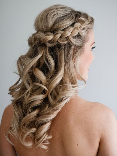 mother with french twist and long curls Bride Hair Ideas, Groom Hairstyle, Groom Hair, Mother Of The Bride Hairstyles, Mother Of The Groom Hairstyles, Hairstyles For Older Women, Over 60 Hairstyles, Mother Of The Bride Hair, Bride Hair