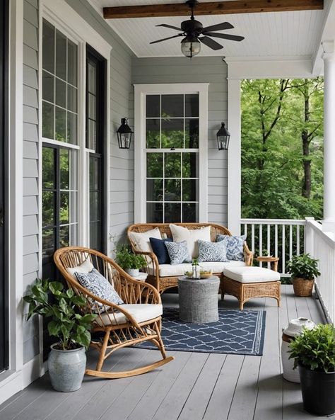 20 Cozy Back Porch Ideas You’ll Absolutely Love For Your Home – ToolzView Sun Porch Decorating Ideas, Cozy Front Porch Ideas, Country Farmhouse Furniture, Backyard Garden Landscaping, Cozy Back Porch Ideas, Gardening Tattoo, Garden Landscaping Design, Cozy Back Porch, Barn With Living Quarters