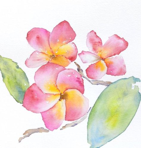 Plumeria Watercolor Print Watercolor Prints Art Prints | Etsy Plumeria Watercolor, Yellow Plumeria, Watercolor Tattoo Flower, Harry Potter Tattoos, Disney Tattoo, Etsy Art Prints, Wolf Tattoos, Flowers Watercolor, Plant Drawing