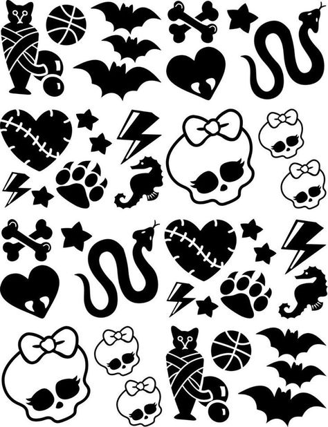 Monster High Logo Aesthetic, Monster High Tattoo Ideas, Monster High Drawings, Monster High Tattoo, Monster High Logo, Logo Coloring Pages, Monster Logo, Petit Tattoo, Arte Monster High