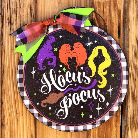 Fall/Halloween – Diamond Dust Designs Hocus Pocus Door, Hocus Pocus Sisters, Laser Signs, Sister Sign, Halloween Door Hangers, Cricut Halloween, Door Entryway, Halloween Door Decorations, Handmade Signs