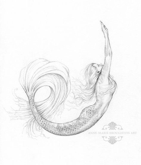 Tattoo Mermaid, Mermaid Drawing, Mermaid Sketch, Mermaid Tattoo Designs, Mermaid Artwork, Mermaid Illustration, Mermaid Swimming, Mermaid Drawings, Drawing Tattoo