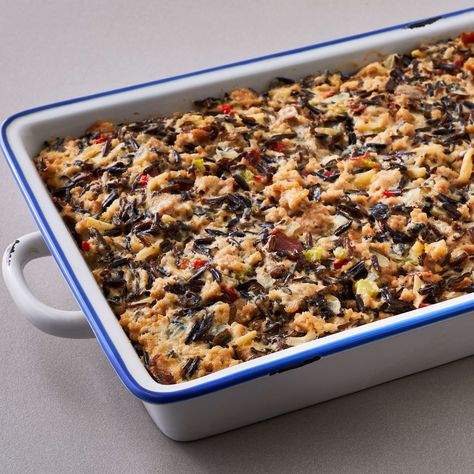 Pork and Wild Rice Casserole Recipe | Allrecipes Weeknight Casseroles, Walnuts Recipe, Tuna Casserole Recipes, Wild Rice Casserole, Ranch Chicken Casserole, Broccoli Rice Casserole, Rice Casserole Recipes, Walnut Recipes, Porcini Mushrooms