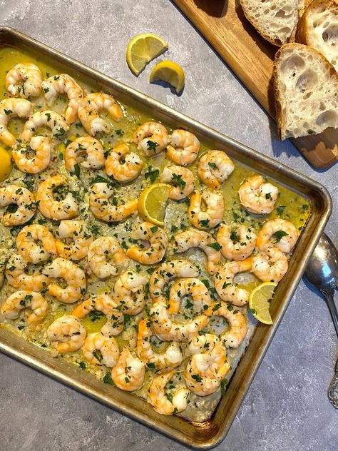 Sheet Pan Shrimp Scampi Food Network, Sheet Pan Scampi, One Pan Shrimp Scampi, Shrimp Scampi In Oven, Oven Shrimp Scampi, Shrimp Scampi Oven, Sheet Pan Shrimp Scampi, Shrimp Sheet Pan Dinner, Boat Recipes