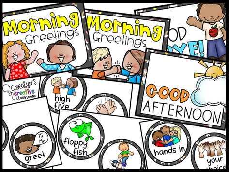 Morning Greetings - Pdf » 3 Little Monkeys AC1 Tara West, Greeting Sign, Pineapple Theme, Teaching Classroom Management, Frog Theme, Monster Theme, Hawaiian Theme, Safari Animal Prints, Unicorn Theme