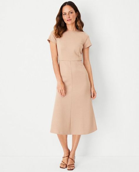 Women’s Dresses: Formal, Casual, & More | Ann Taylor The Flare, Work Dresses For Women, Knitted Suit, Professional Dresses, Feminine Dress, Double Knit, Ann Taylor Dresses, Business Dresses, Jewel Neck