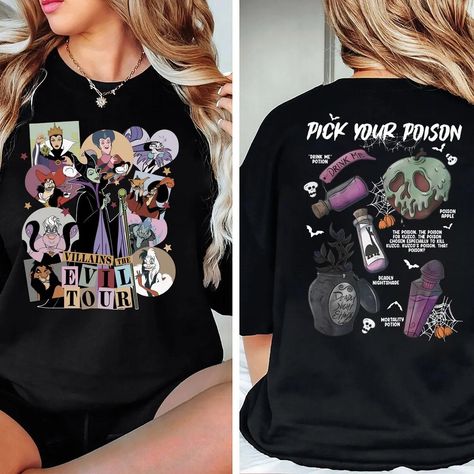 Disney Villains The Evil Tour Halloween Shirt Check more at https://wondermento.com/product/disney-villains-the-evil-tour-halloween-shirt/ Villians Disneybound, Disney Villain Costumes, Disney Outfits Women, Disney Villain Shirt, Queen Tee, Epcot Shirts, Disney Inspired Outfits, Comfort Colors Sweatshirt, Cute Shirt Designs