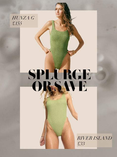 Hunza G are, of course, the original crinkle swimsuit pioneers. The quality of a Hunza G swimsuit is second to none, but if you want a cheaper alternative, the River Island muted green crinkle swimsuit is a really good alternative. It’s a nice pastel shade of green to pair with other neutrals 💚 Swimsuits | Hunza G | Crinkle swimsuit | Petite style | Swimwear | Green | Green swimming costume | Summer holiday outfits | Hunza G #liketkit #LTKSeasonal #LTKtravel #ltkswim Crinkle Swimwear, Crinkle Swimsuit, Swimwear Green, Summer Holiday Outfits, Hunza G, Muted Green, Petite Style, Swimming Costume, Pastel Shades