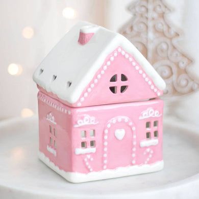 Pink Christmas Room Decor, Christmas Decorations Pink, Pink Gingerbread House, Xmas Inspiration, Gingerbread Design, Pink Gingerbread, Christmas Wax Melts, Holiday Fragrance, Pink Xmas